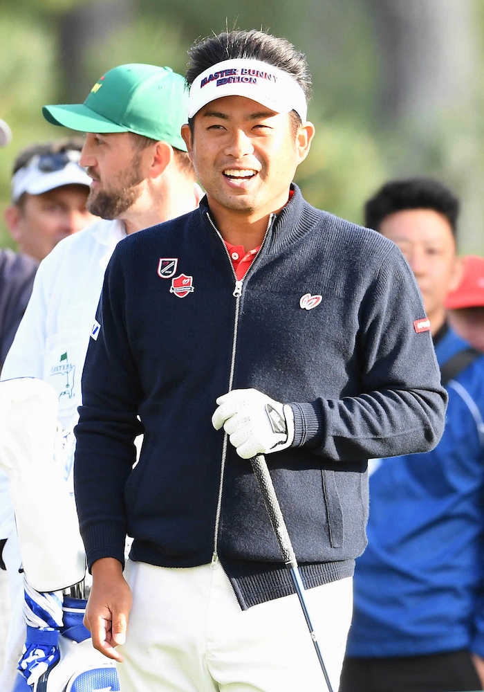 第１ラウンド、笑顔でプレーする池田勇太。２オーバーで２６位