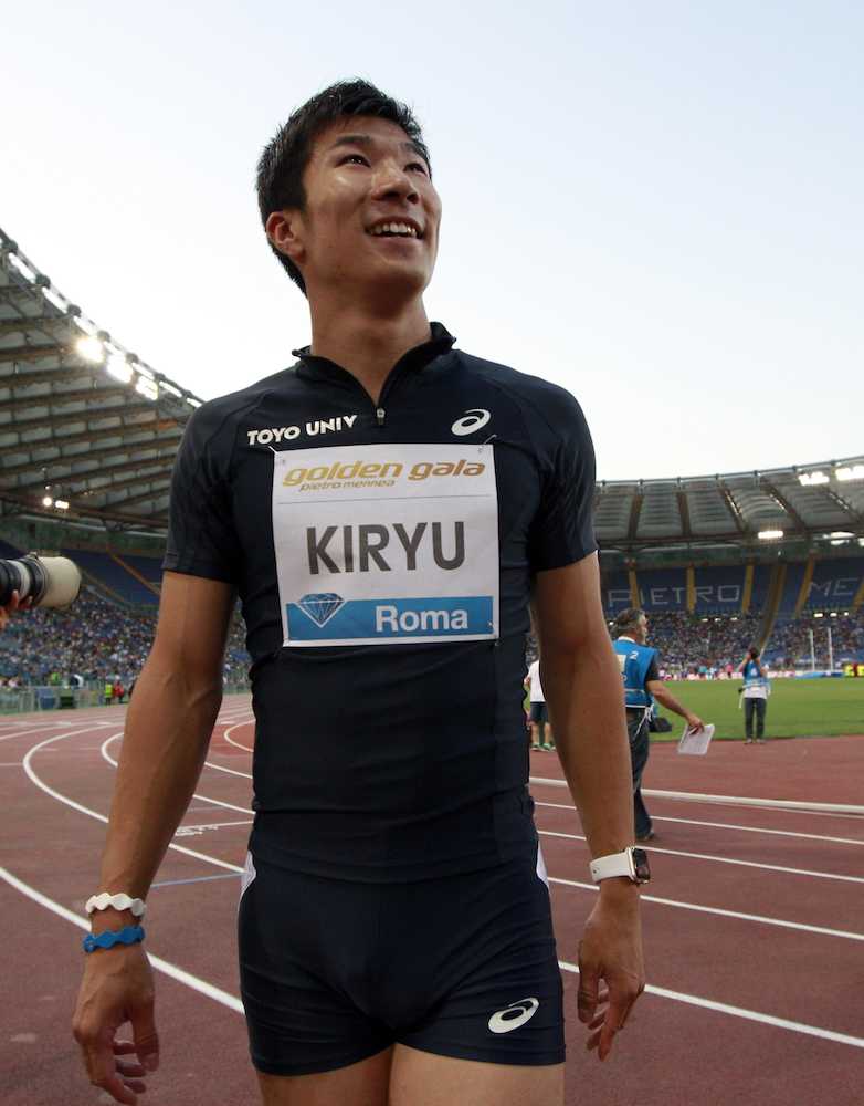 ダイヤモンドリーグ第４戦、ゴールデンガラの男子１００メートルで６位だった桐生（ＡＰ）