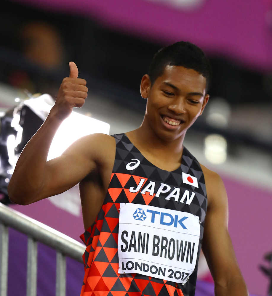 ＜世界陸上ロンドン大会６日目＞男子２００メートル準決勝、決勝進出を果たし引き揚げるサニブラウン