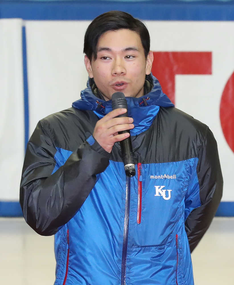 全日本ショートトラックスピードスケート選手権　平昌五輪日本代表に選ばれ、意気込みを語る斎藤慧