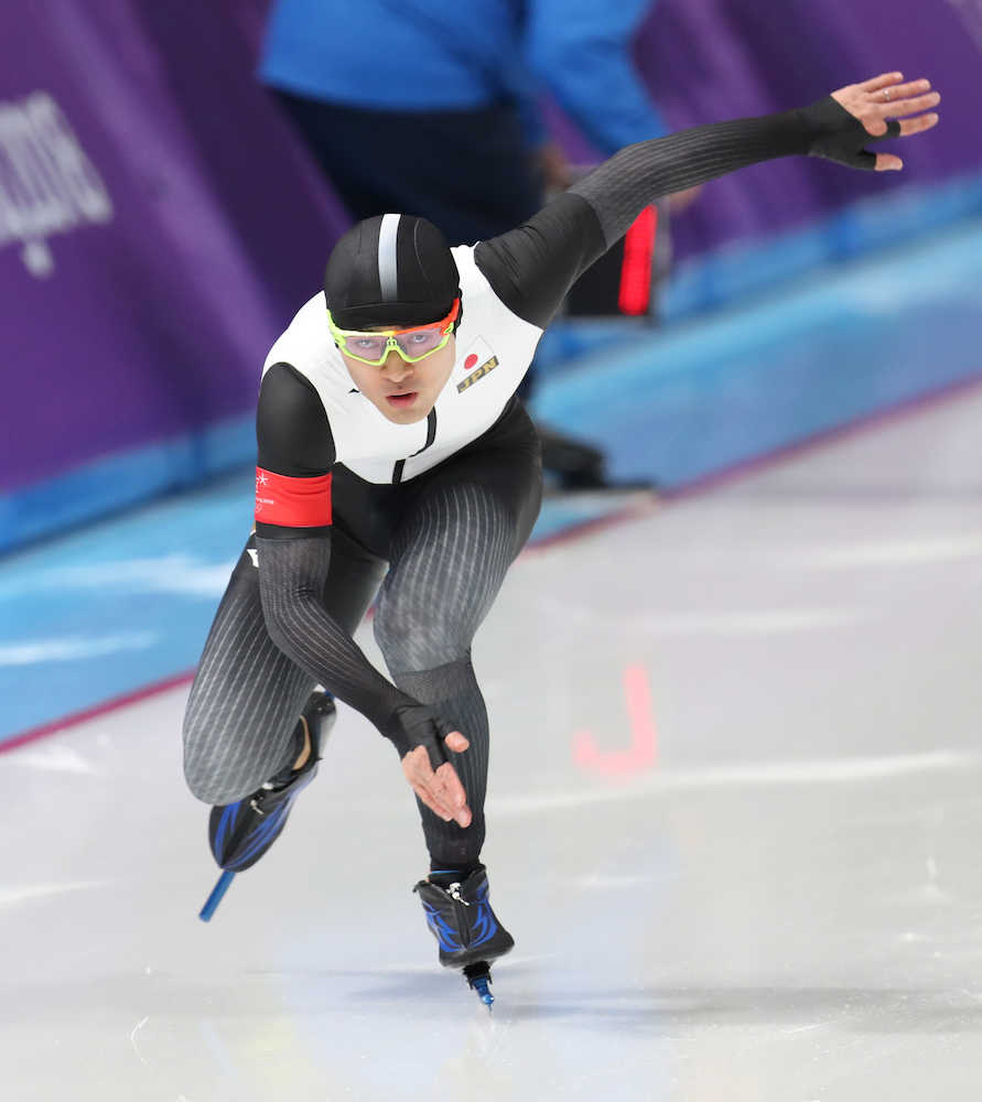 平昌五輪スピードスケート 男子１０００メートル 滑走する山中大地 スポニチ Sponichi Annex スポーツ