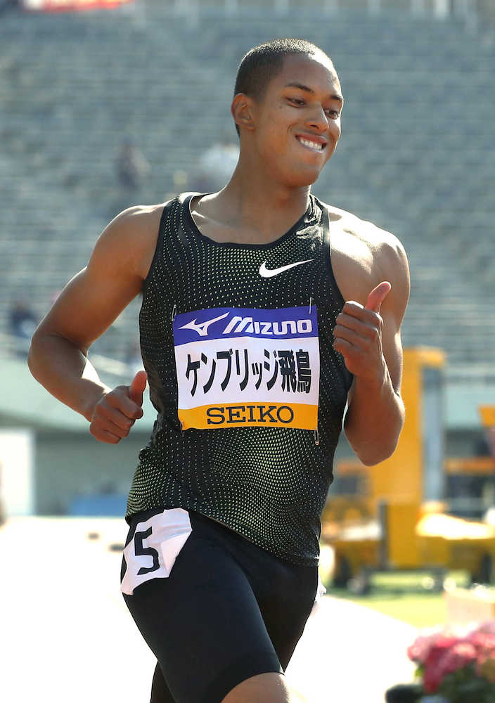 男子１００メートル決勝　１０秒２６で２位のケンブリッジ飛鳥