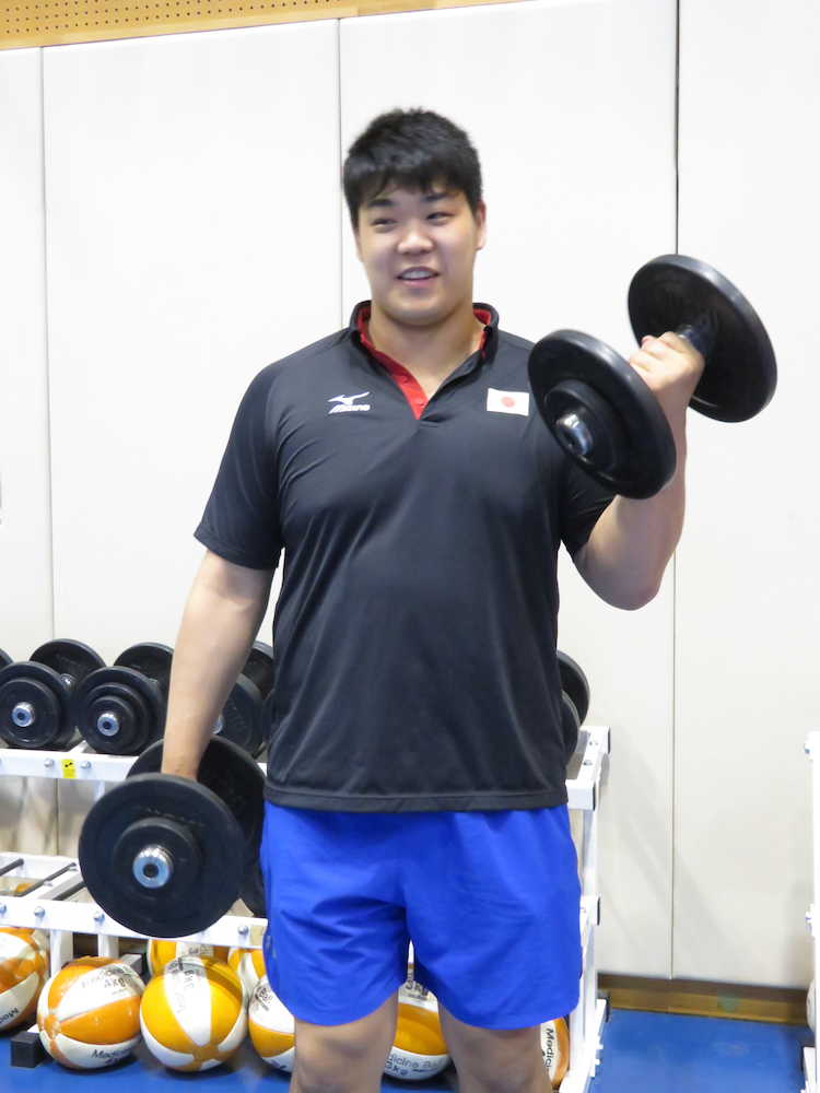柔道世界選手権に向けて意気込みを語った男子１００キロ超級の小川雄勢