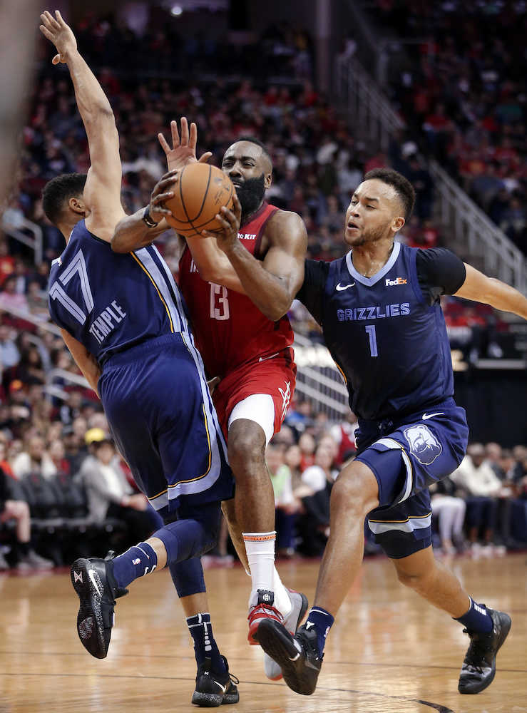 【画像・写真】ロケッツのハーデンがグリズリーズ戦で４３得点　８試合連続３５得点以上はＮＢＡ新記録