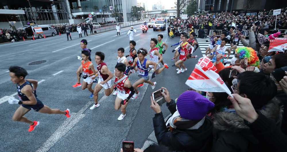 【画像・写真】【箱根駅伝１区】大東大・新井が魂のたすきリレー　転倒アクシデント乗り越え激走