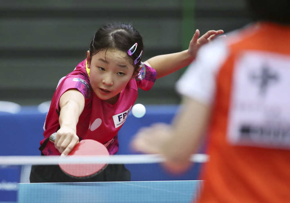 卓球全日本選手権ジュニアの部の女子シングルスで３回戦に進んだ張本美和