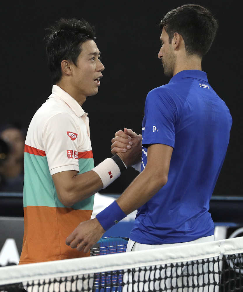 【画像・写真】錦織　ジョコ相手に余力なく…棄権で終幕、右太腿に痛み