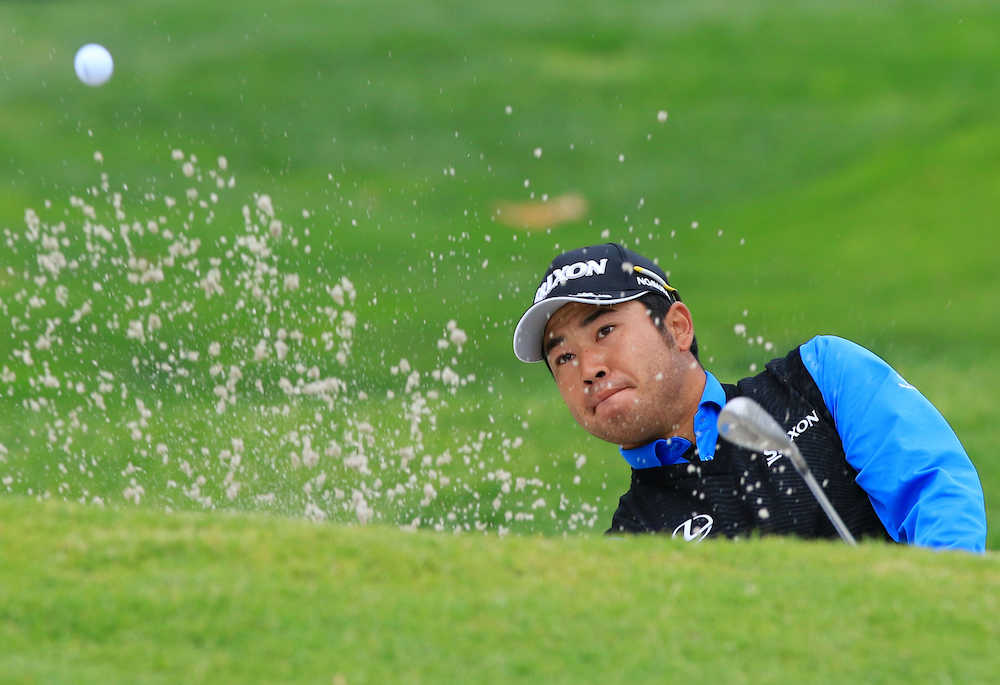 【画像・写真】松山　１１Ｈ終えて１オーバー、悪天候でサスペンデッド