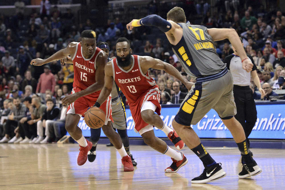 【画像・写真】グリズリーズが強敵ロケッツを延長で撃破　渡辺は出場機会なし　ハーデンは57得点