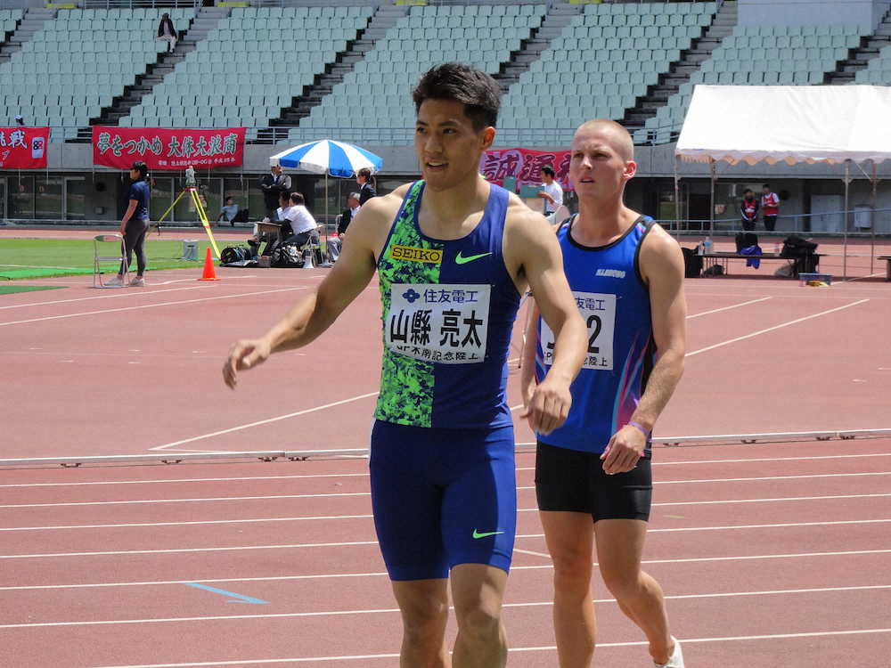 ＜陸上・木南道孝記念＞男子100メートル予選を終えた山県亮太