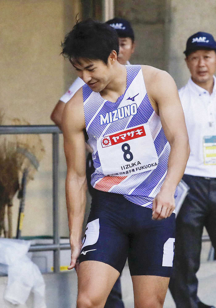 男子200メートル予選を途中棄権した飯塚翔太