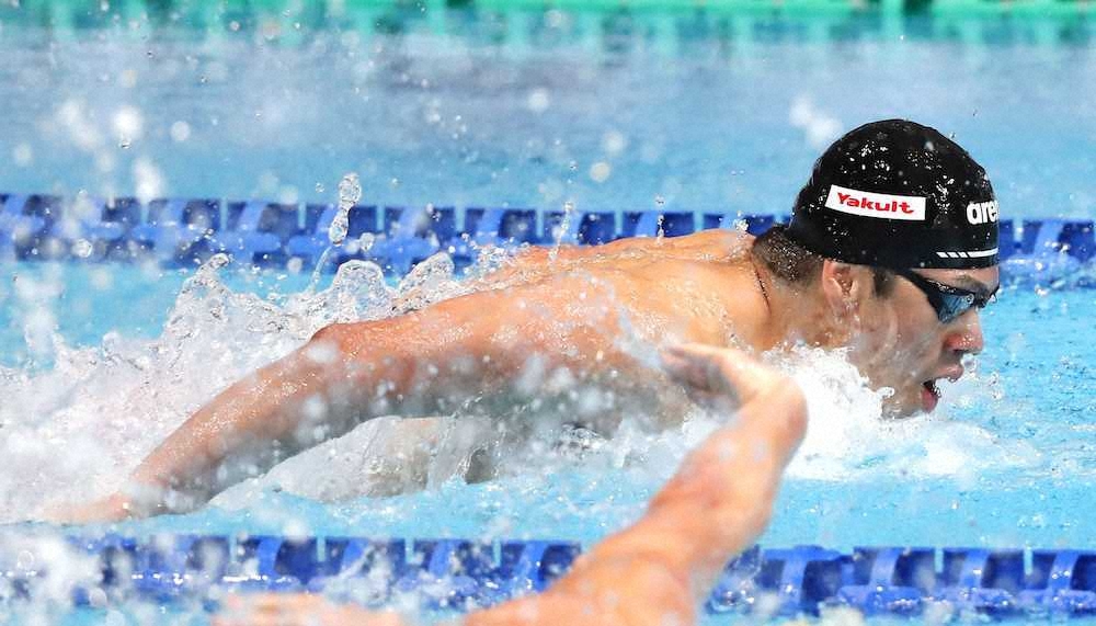 【画像・写真】水沼　男子100バタ4位に前向き、高校先輩萩野にエール