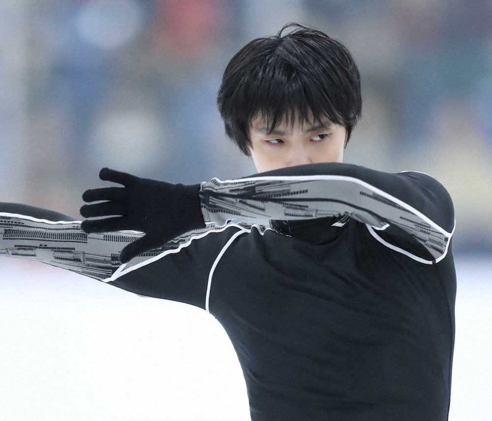 【画像・写真】羽生結弦　前日転倒の4回転サルコー3本成功　フリーへ公式練習