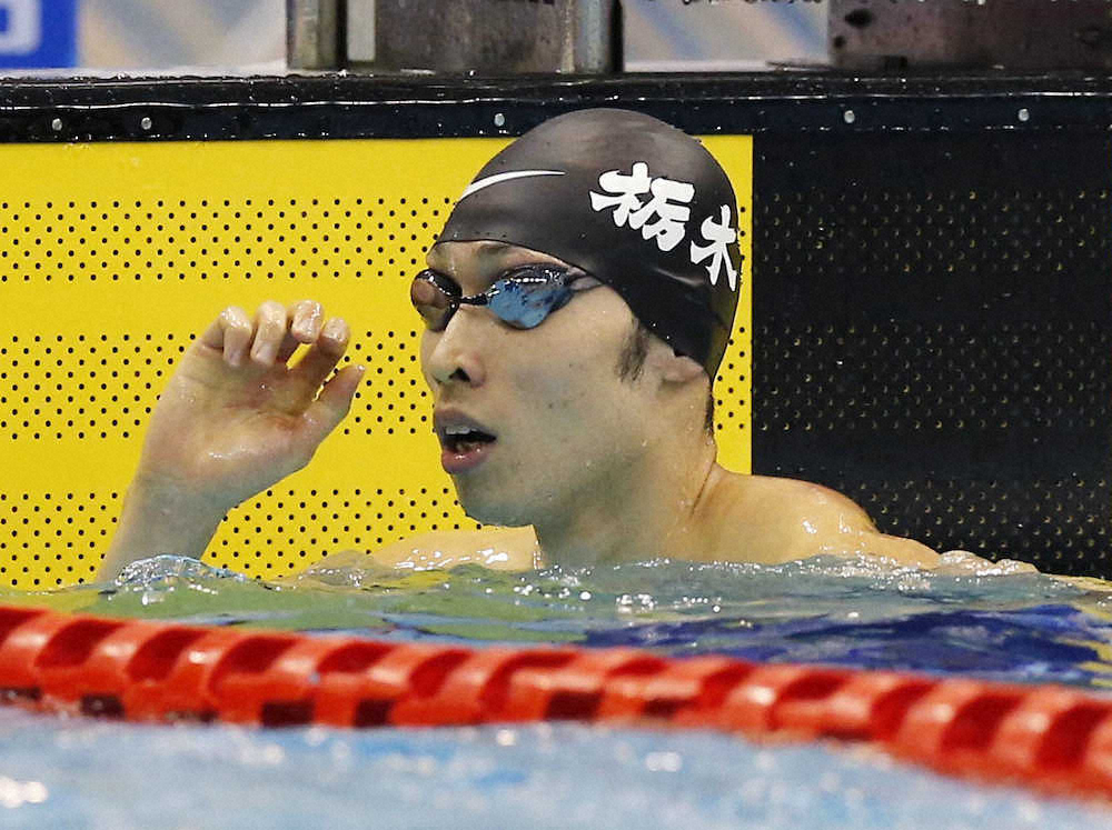 成年男子100メートル背泳ぎで予選敗退した栃木・萩野公介