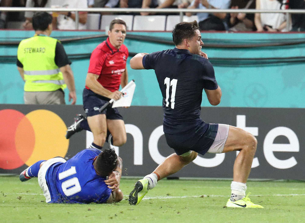 【画像・写真】強豪スコットランド初勝利！サモアに34―0、BPも獲得　A組大混戦、日本は次戦サモアと激突
