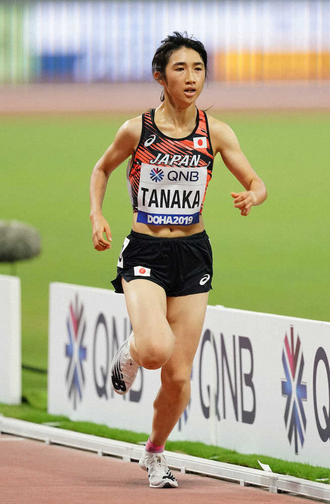 女子5000メートル予選、力走を見せた田中希実（撮影・小海途　良幹）