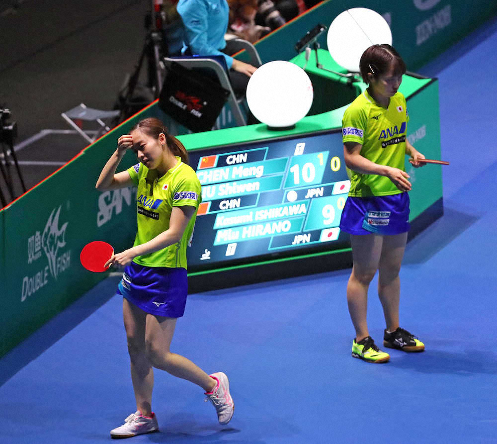 【画像・写真】美宇を襲ったかつてない「ダブルスの重圧」　石川と組んで韓国戦に続く敗戦