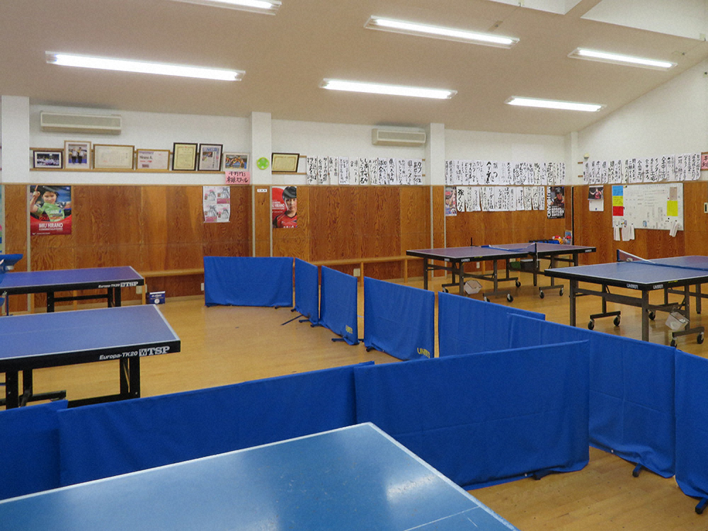 平野が中学入学まで毎日練習した卓球場