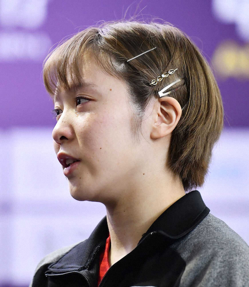 【画像・写真】平野美宇、シングルスで五輪切符逃し号泣「3年間頑張ってきたけど、足りなかった」