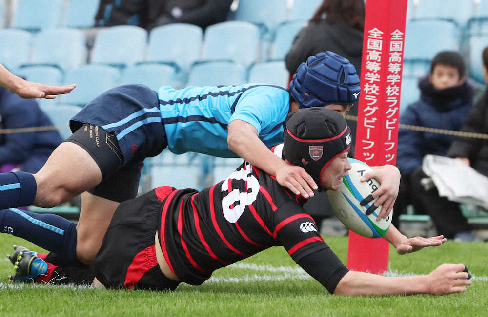 【画像・写真】黒沢尻工14トライで圧勝　アキレス腱断裂から復活の阿部「仲間がつないでくれた」