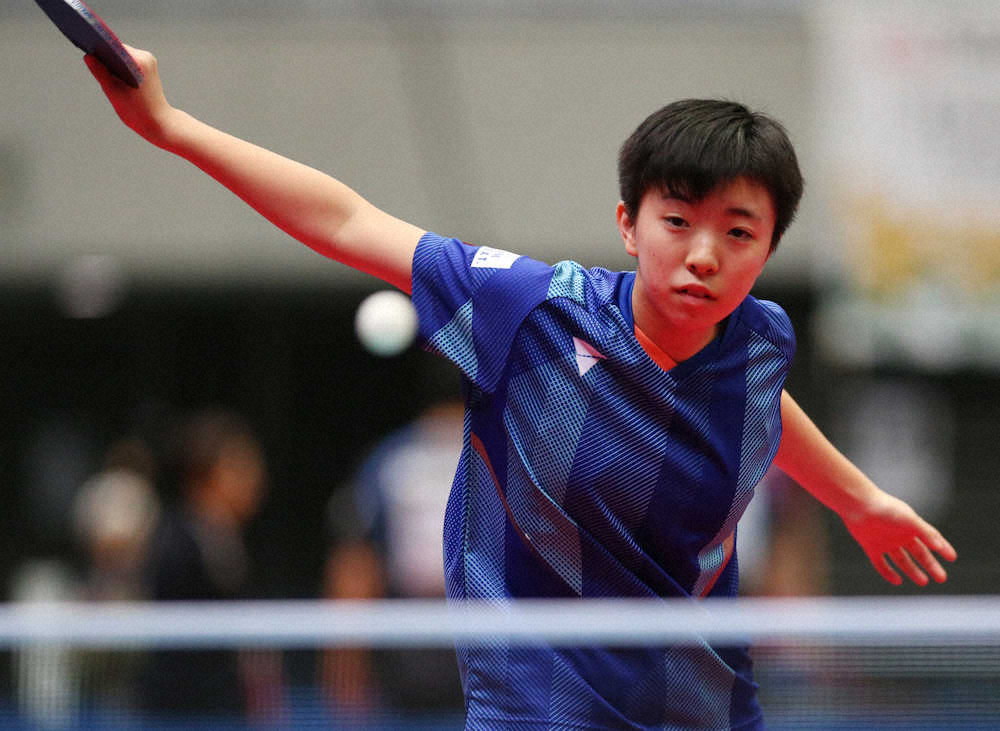 【画像・写真】元ボクシング少女の14歳小塩“KO勝ち”　卓球全日本選手権