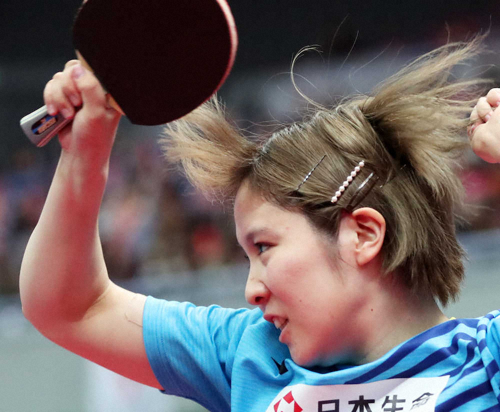 【画像・写真】“グレー髪”美宇　4回戦突破もミス反省「自信持って五輪に行けるようにしたい」
