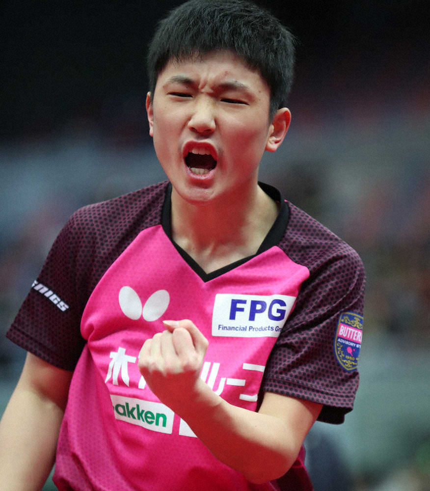 【画像・写真】準々決勝進出を決めた張本智和（撮影・北條　貴史）