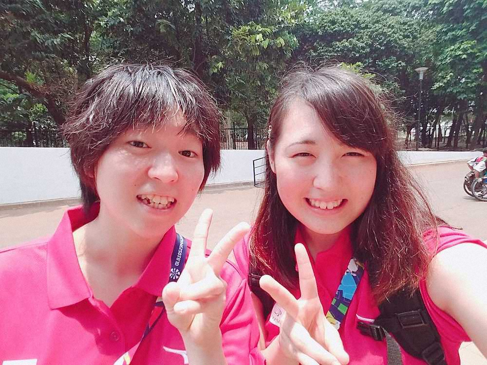【画像・写真】辻内（右）がパラ転向のきっかけになった森下（左）とのツーショット（本人提供）