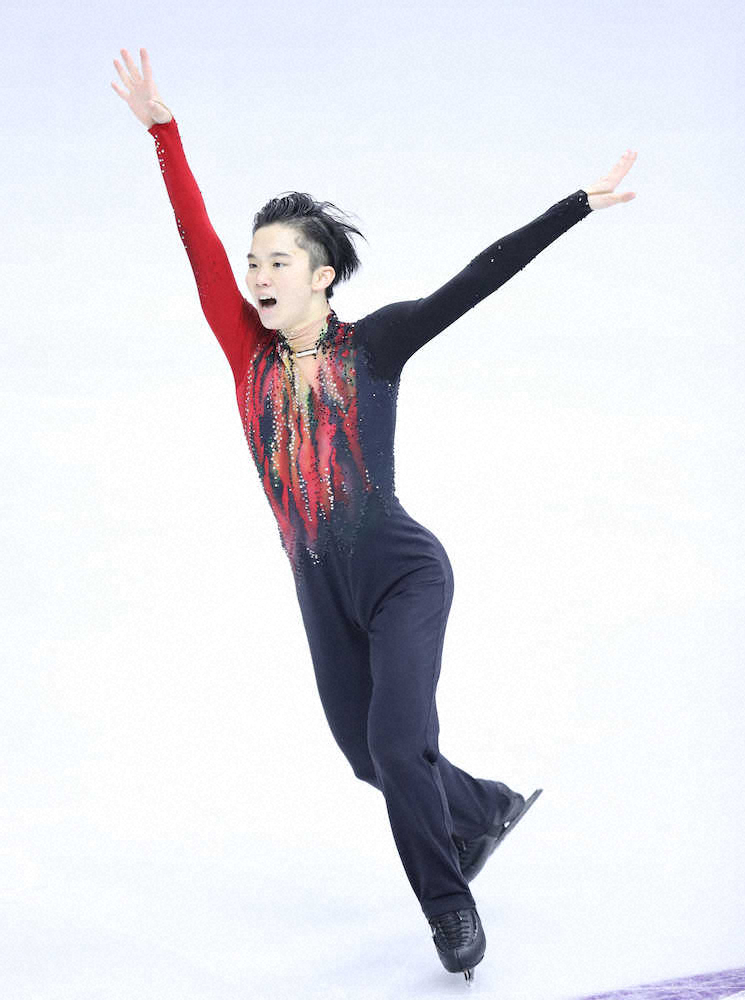 【画像・写真】男子フリー、演技をする友野一希（撮影・小海途　良幹）