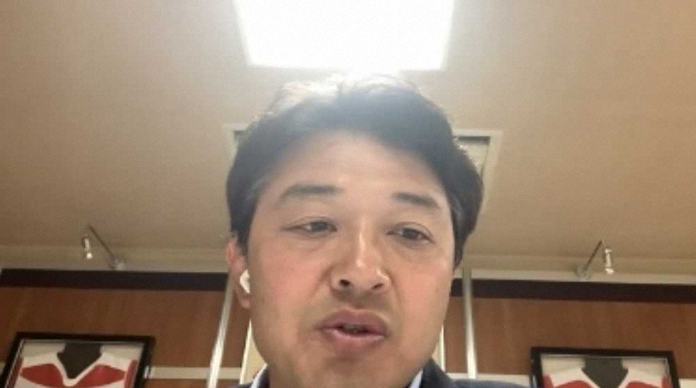 理事会後、オンラインで取材に応じた日本ラグビー協会の岩渕健輔専務理事