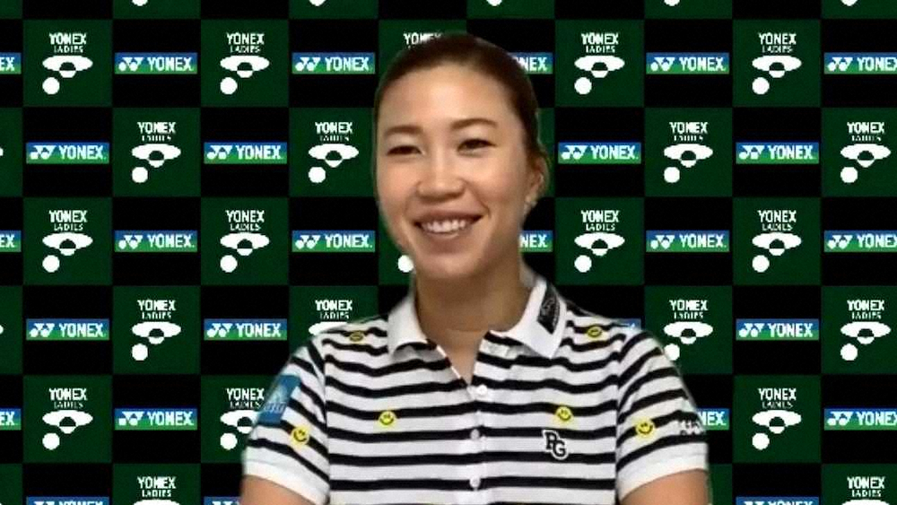 【画像・写真】リモート会見に出席した上田桃子（JLPGA提供）