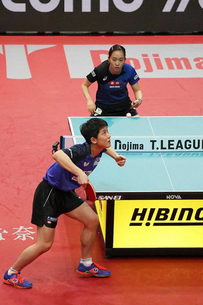 【画像・写真】卓球女子代表、オールスター戦で男子に勝った　張本も女子の勢いにたじたじ