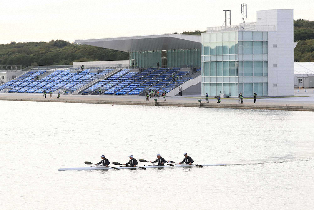 【画像・写真】カヌー代表、本番会場で予行演習　海水初体験に松下「今回の経験は大きい」