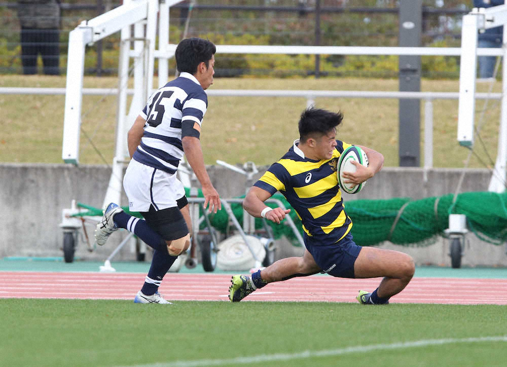 【画像・写真】立命大の怪物CTB木田晴斗が「強気」で95メートル独走トライ