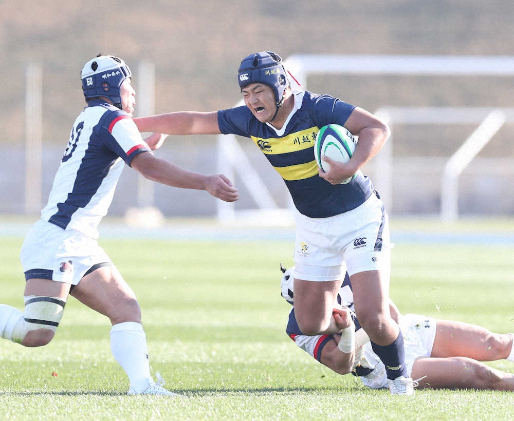 【画像・写真】明和県央　強力セットプレーで隣県対決制し群馬県勢50勝目　初出場の川越東は“花園1勝”ならず