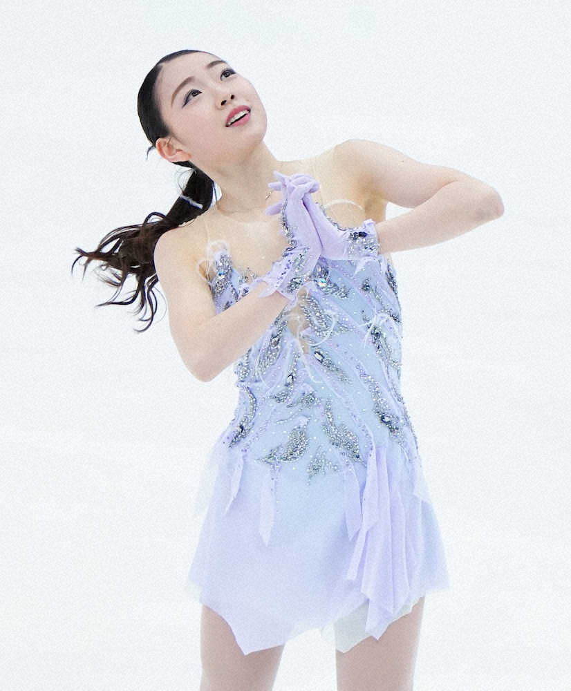 全日本フィギュアスケート選手権の女子フリーで演技をする紀平梨花（撮影・小海途　良幹）
