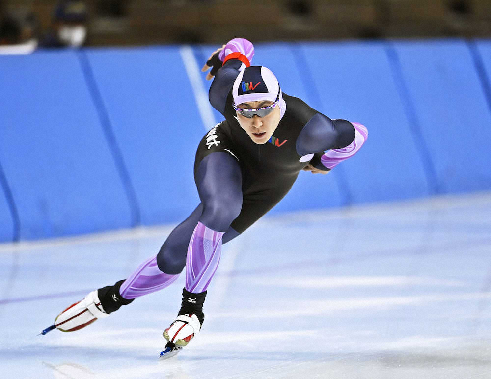 ＜全日本スピードスケート選手権＞男子500メートルで2位だった新浜立也