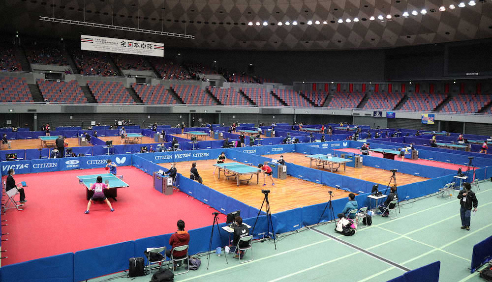 無観客で開幕した全日本卓球選手権（撮影・北條　貴史）
