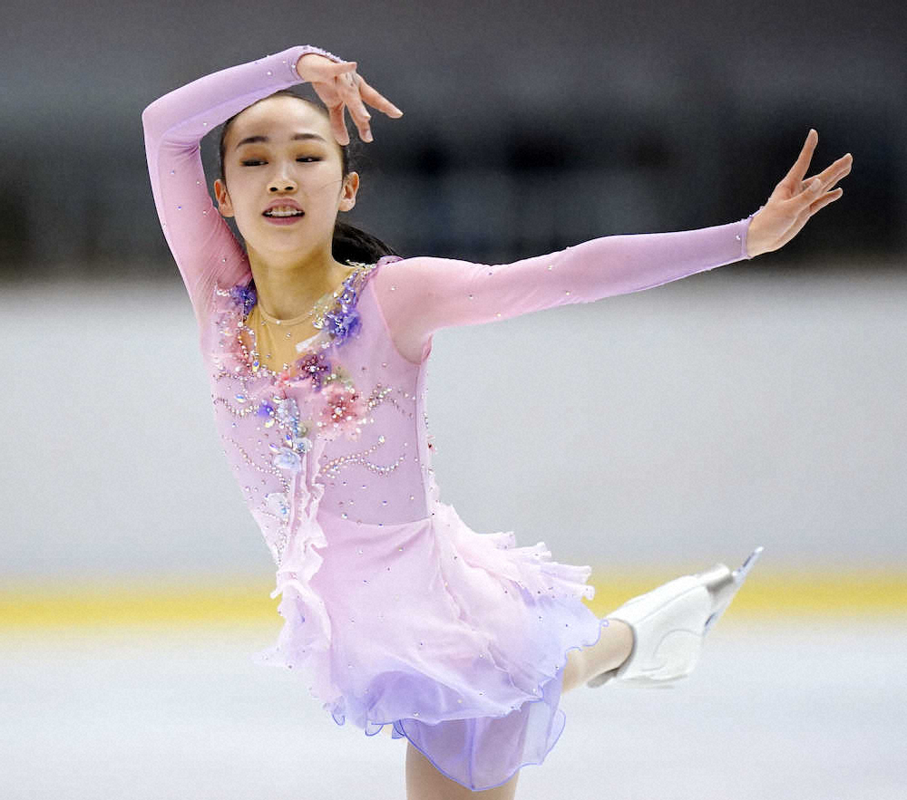 【画像・写真】松生理乃が首位スタート　2位に吉田陽菜、3位は河辺愛菜　冬季国体少年女子SP