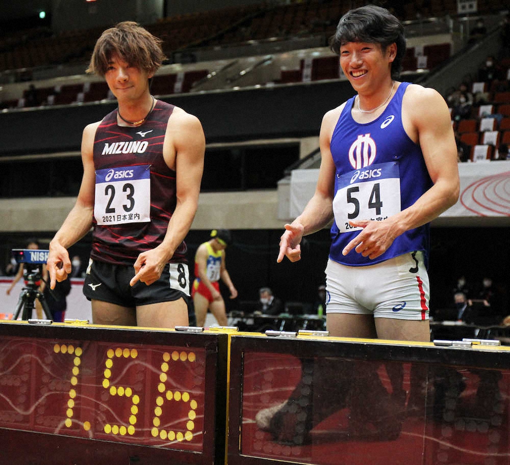 【画像・写真】日本記録ラッシュだ　男子60メートル障害予選で泉谷駿介と金井大旺が樹立