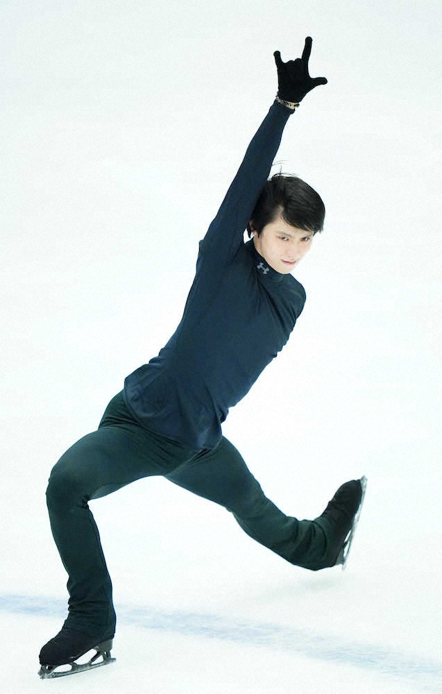 【画像・写真】羽生結弦、練習でSP上々予行「納得できる演技を」午後11時51分に出陣
