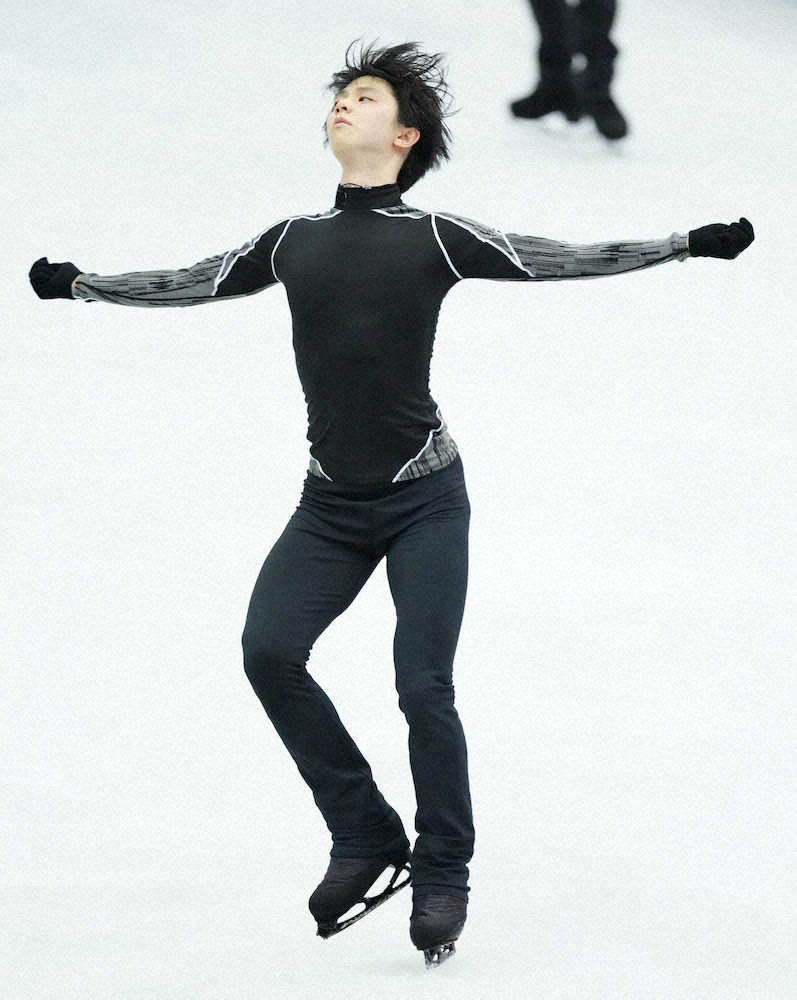 【画像・写真】羽生結弦が初練習、世界国別対抗戦15日開幕