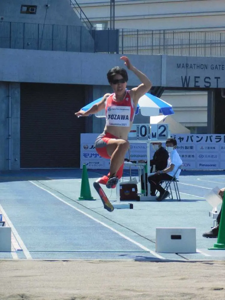 女子走り幅跳び（義足T63）に出場した兎沢朋美