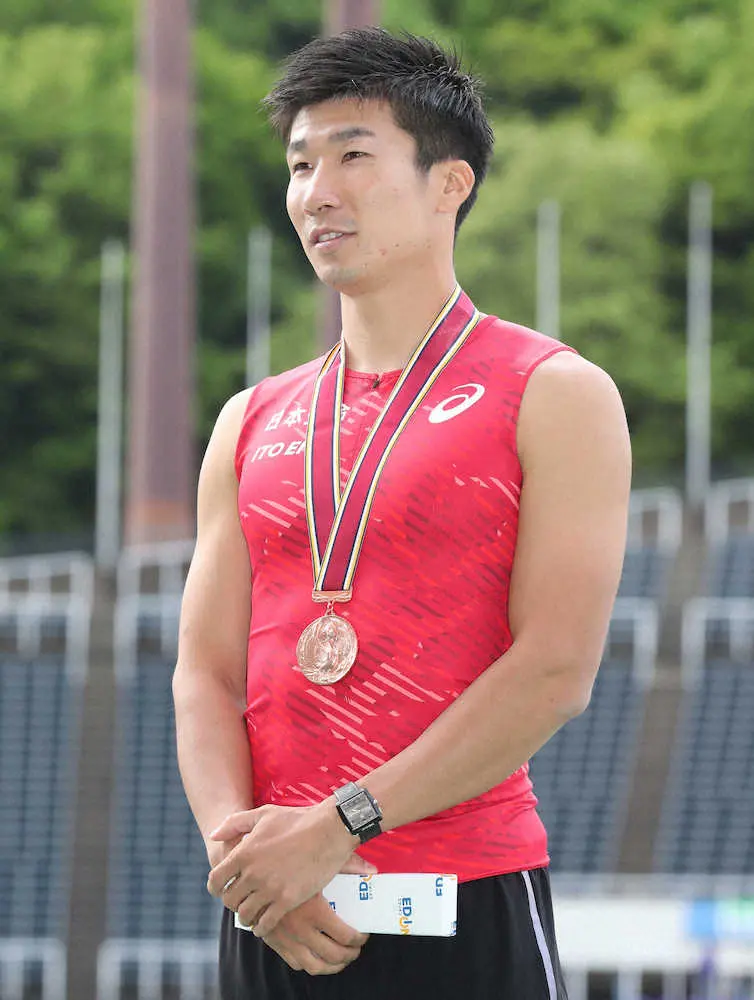 男子100メートル決勝で3位に終わった桐生（撮影・北條　貴史）