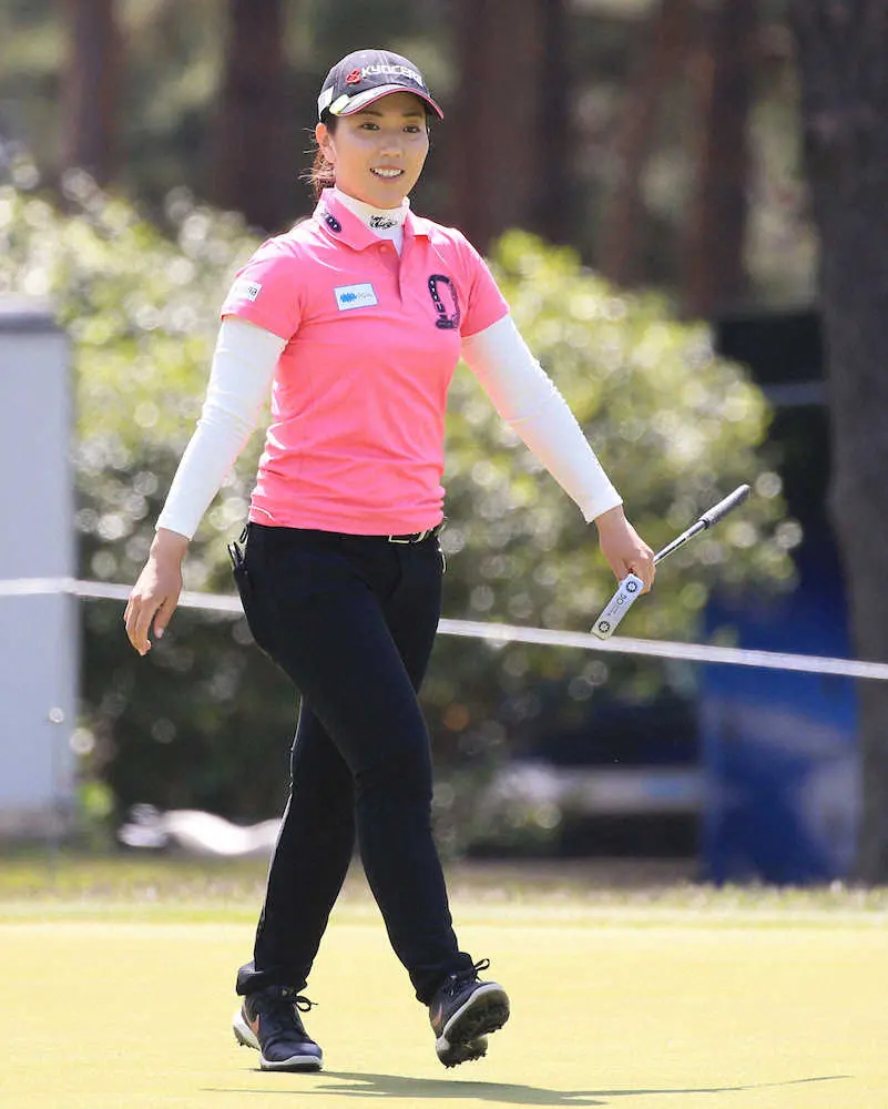 【画像・写真】今年の女子ゴルフメジャー初戦　笠りつ子が単独首位、メジャー3連勝狙う原英莉花は出遅れ