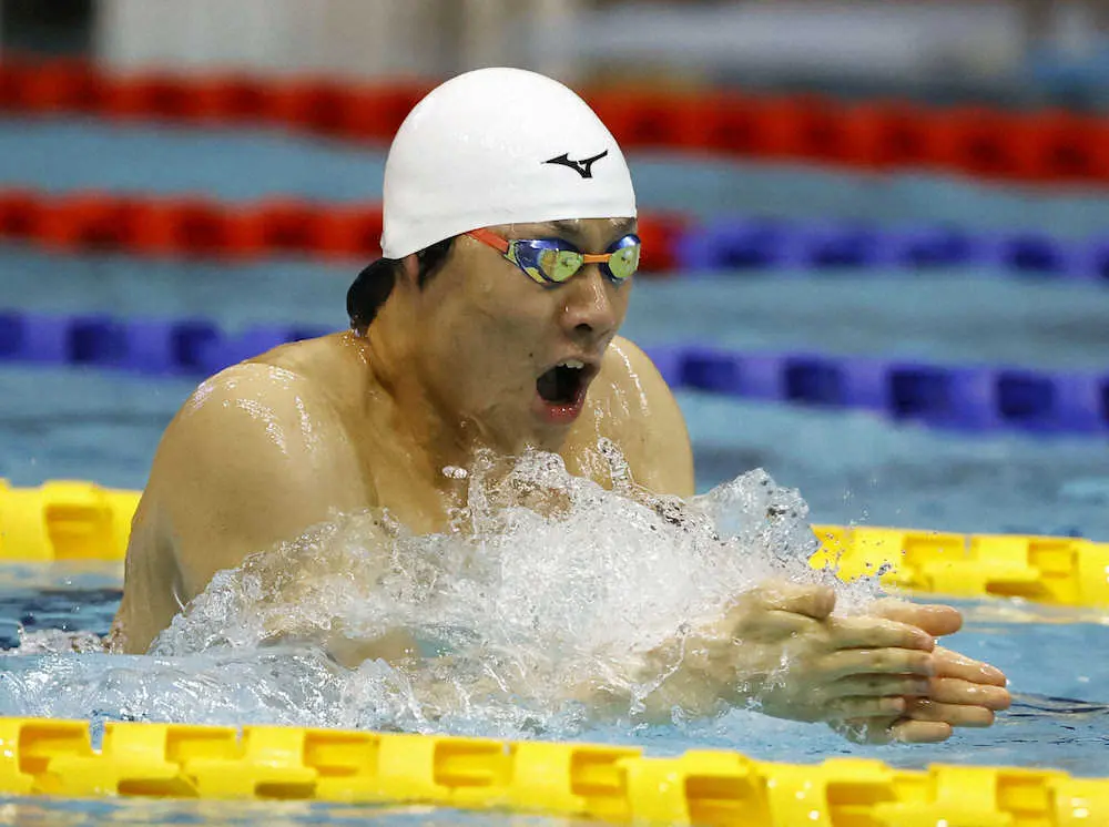 男子100メートル平泳ぎ（知的障害）予選　自らが持つ世界記録を更新した山口尚秀