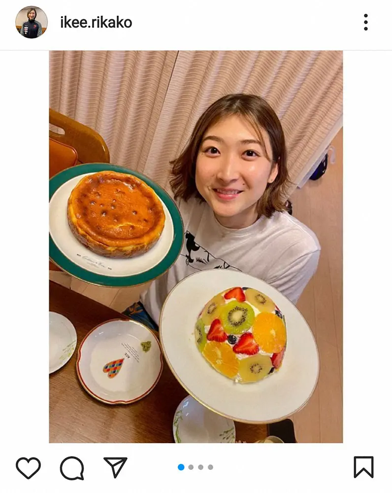 【画像・写真】池江璃花子　ホールケーキ両手に21歳誕生日報告「あっという間な1年」　東京五輪への意気込みも