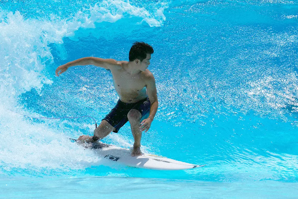 ＜サーフィン日本代表練習公開＞練習を公開した大原洋人（撮影・小海途　良幹）