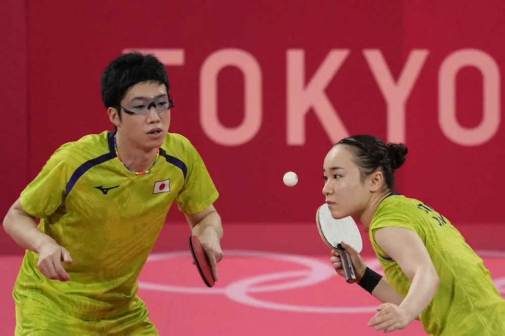 【画像・写真】水谷隼・伊藤美誠ペアが銀メダル以上確定　新種目の混合ダブルス、台湾ペアを準決勝で下す