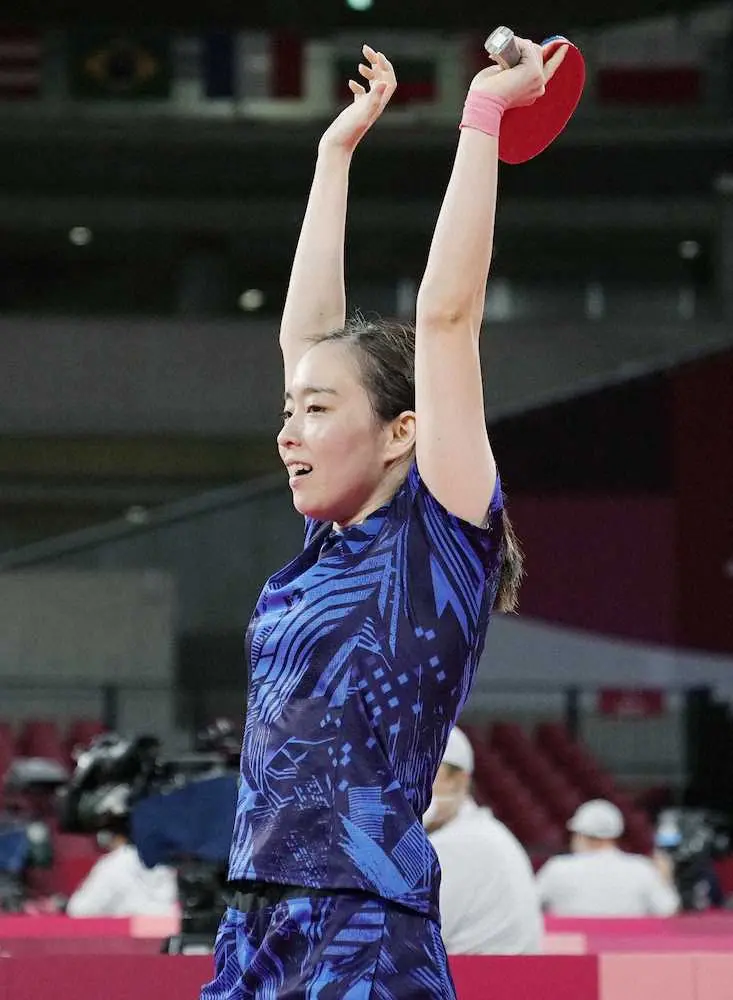【画像・写真】卓球女子　石川佳純が苦しみながらも初戦突破　悲願のシングルス初メダルへ「5年前の経験生きた」